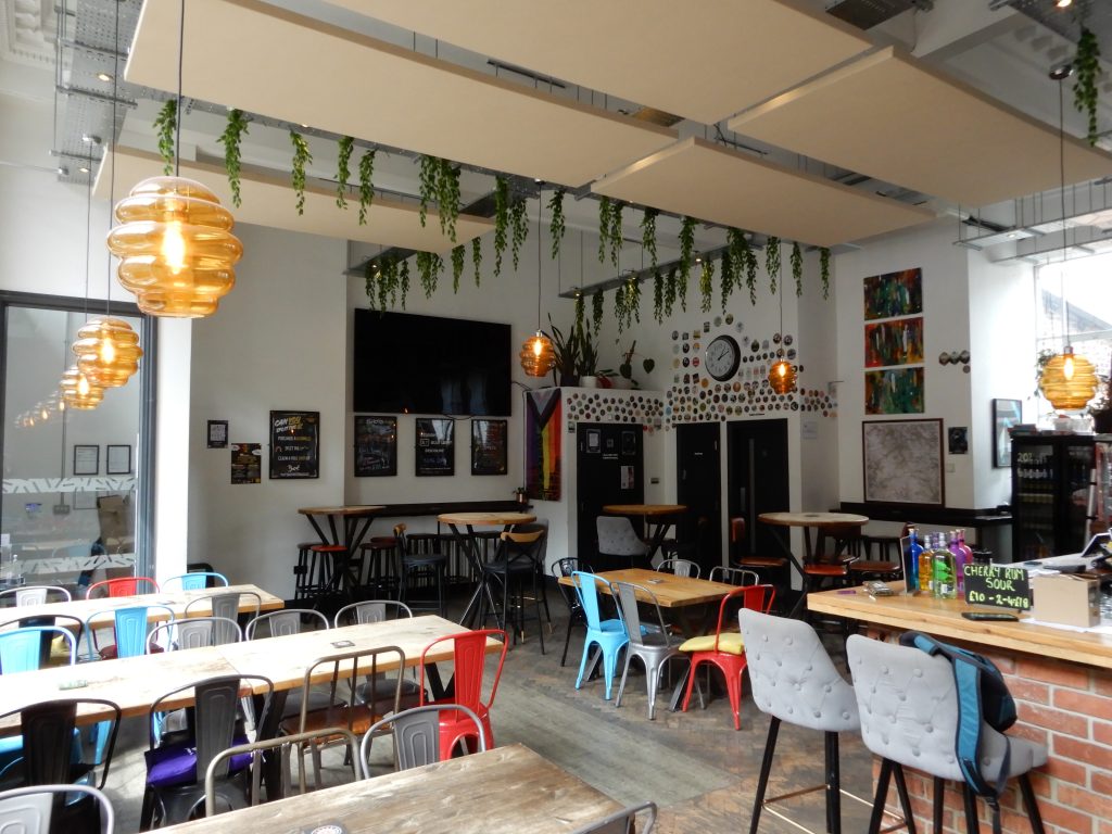 The downstairs taproom and seating at Perfect Hive.