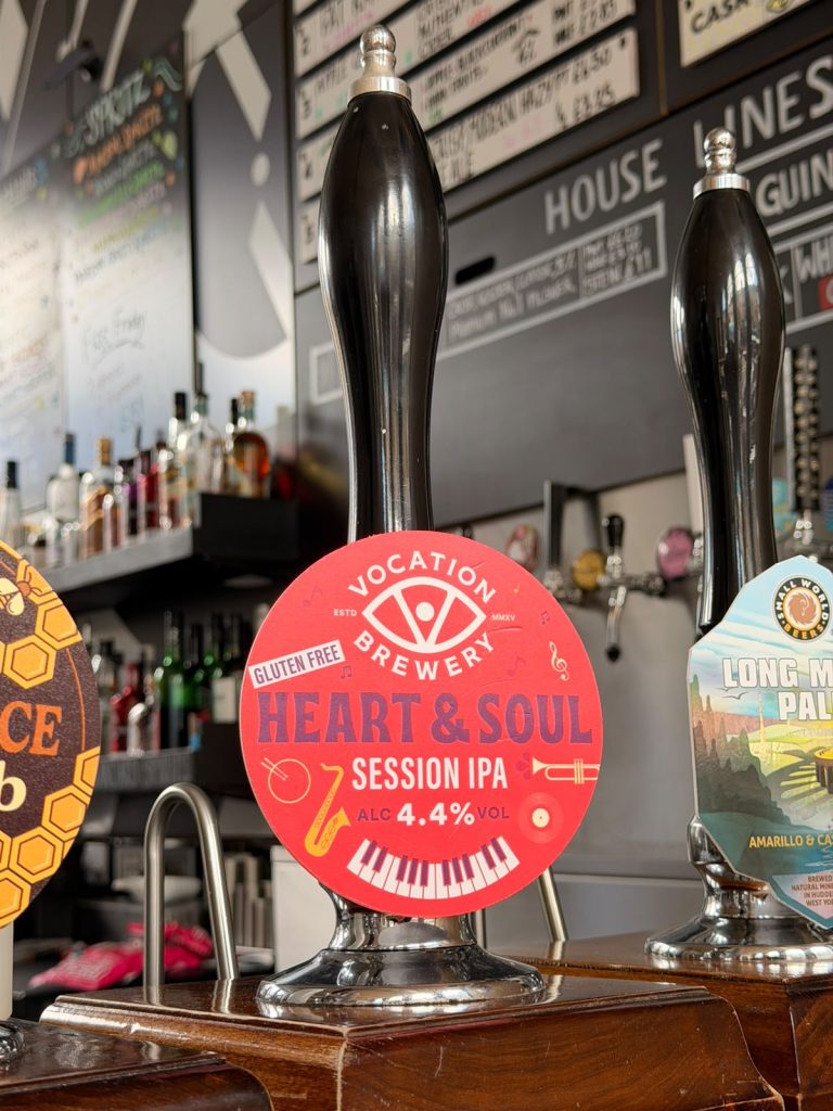 A cask hand pump on the Perfect Hive bar.