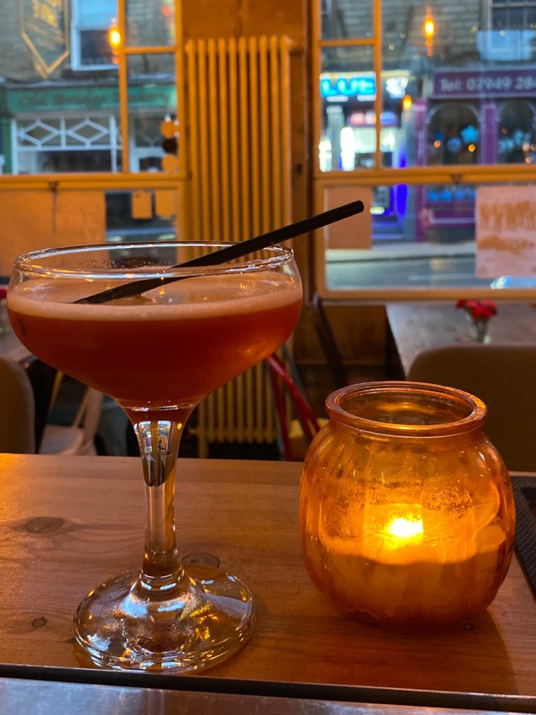 A cocktail served in the Perfect Hive upstairs lounge.